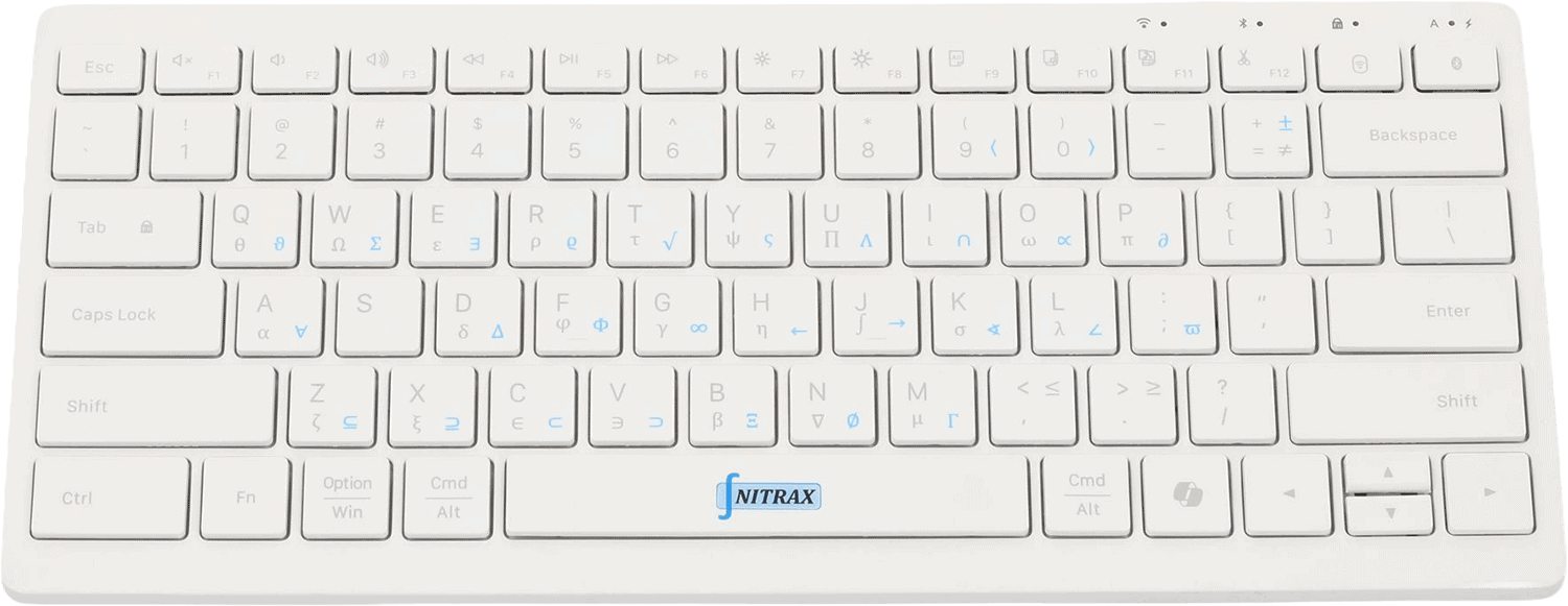 Real math keyboard front view