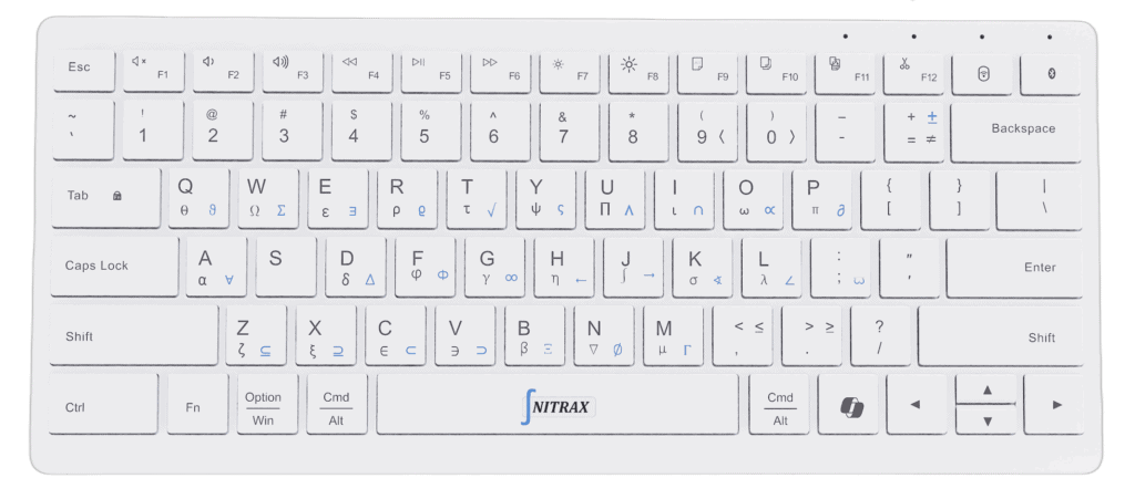 Nitrax Mathematical Keyboard with mathematical, Greek, and scientific symbols printed on the keys