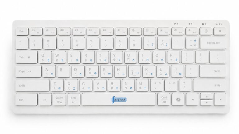 Nitrax Mathematical Keyboard front view on white background showing printed math symbols