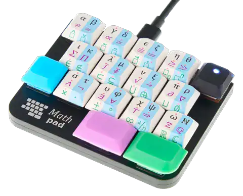 Mathpad mathematical keypad with labeled symbol keys