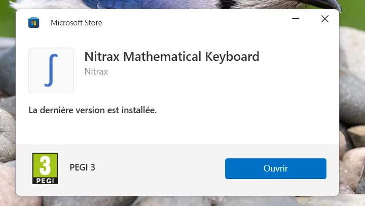 Microsoft Store page for the Nitrax Mathematical Keyboard Windows app