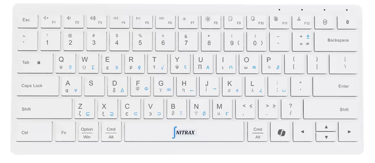 Nitrax Mathematical Keyboard showing mathematical symbols printed on its keys